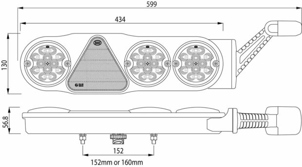 Dasteri Led Rückleuchte 5 Funktionen Links