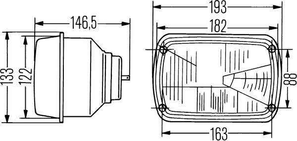 Hella Koplamp Fiat 126/127/128/133 H4 | 1AD 003 305-001