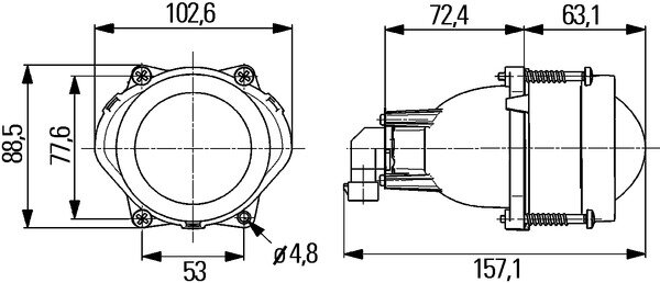 Hella Koplamp DE Module 60 Met gloeilampen 12V HB3 | 1BL 998 570-001