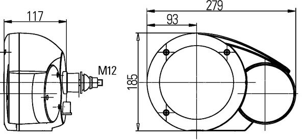 Hella Koplamp Combi 133 24V M12 knipperl Rechts | 1E3 996 160-647