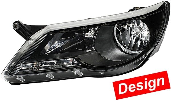 Hella Koplamp set VW Tiguan zwart | 1ED 247 038-831