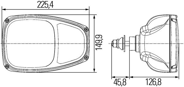 Hella Koplamp Combi 220 12V centr bev Met Knipperlicht | 1EE 996 174-211