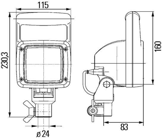 Hella Werklamp UltraBeam m/opsteekbev 24V | 1GA 007 506-681