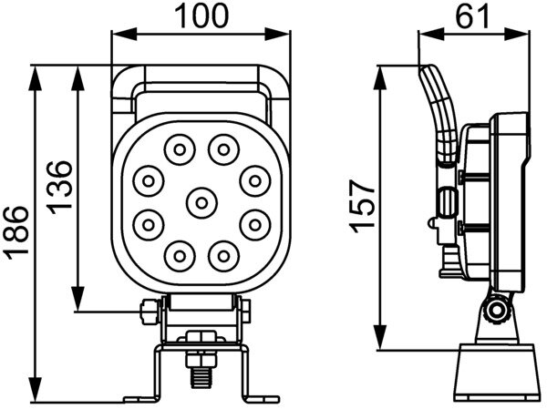 Hella Werklamp led VF 9-33V S1500 handgreep ECE | 1GA 357 103-082