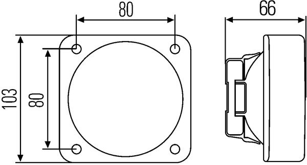 Hella Werklamp inbouw 103X103 | 1GA 996 020-001