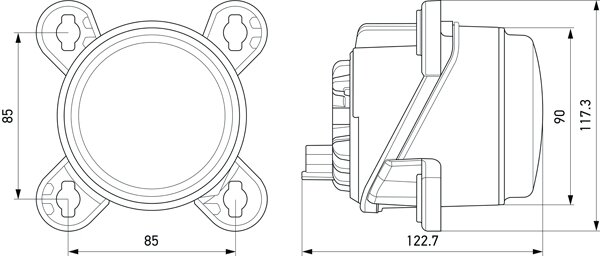 Hella Koplamp led 90mm 9-32V Inbouw Grootlicht | 1K0 015 050-021