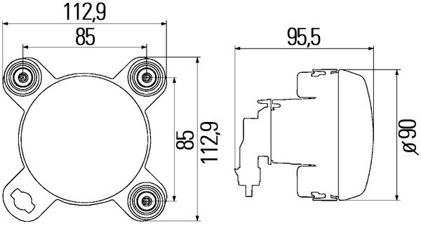 Hella Verstr FF Inbouw z/st Met Gloeilampen H1 LL 24V | 1K0 247 043-107