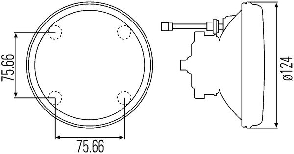 Hella Verstr Ø120mm H3 met Standlicht | 1K2 006 147-031