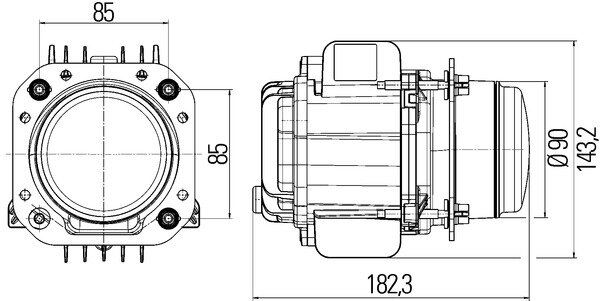 Hella Koplamp bi-led Ø90mm 12/24V linksverkeer | 1LL 010 820-031