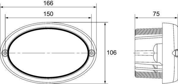 Hella Werklamp Oval 100 led 9-33V Gen II inbouw | 1GA 996 761-021