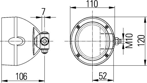 Hella Werklamp MegaBeam zijw Rechts H3 | 1GM 996 134-371