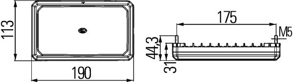 Hella Werklamp FlatBeam 1000 led 45° 12-24V | 1GD 996 193-051