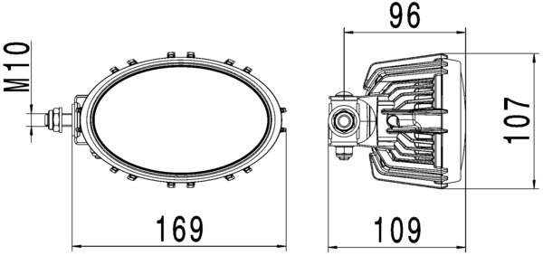 Hella Werklamp Oval 100 led 9-33V ThermoPro Links | 1GA 996 661-031