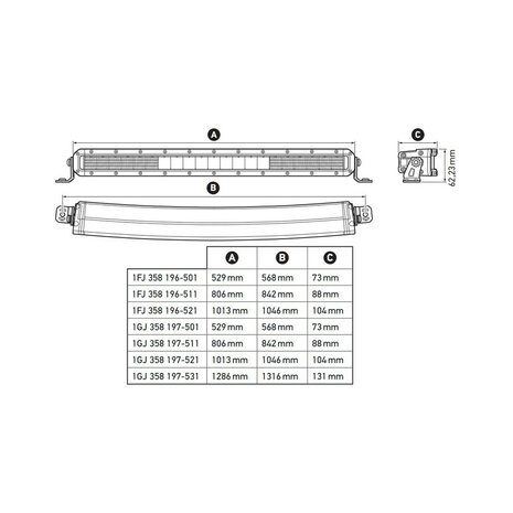 Hella Black Magic Curved LED Lightbar 50" 127CM | 1GJ 358 197-531