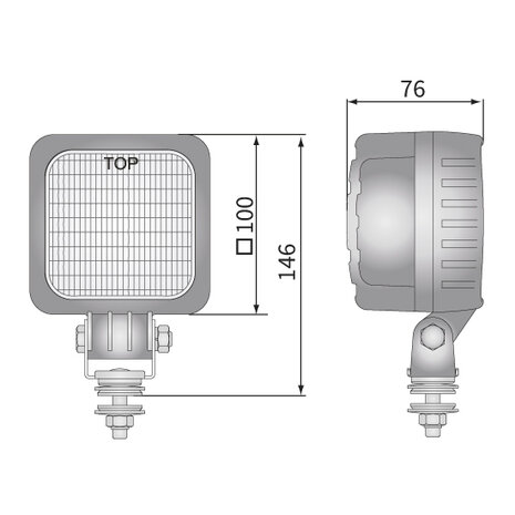 Wesem 14W LED Blau Safety Spot mit Kabel