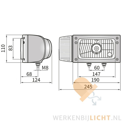 Afmetingen-koplamp