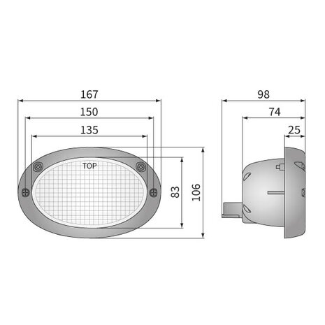 Wesem Halogen Einbau Oval Arbeitsscheinwerfer