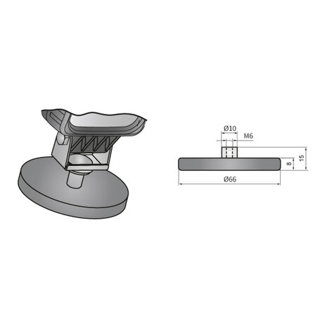 Wesem Neodym-Magnet 25 kg M6 mit Gummi