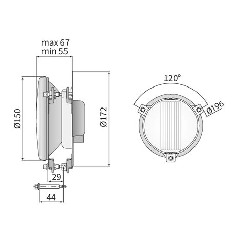 Wesem Rallye-Lampe Nebelscheinwerfer Ø150mm + Xenon Lamp