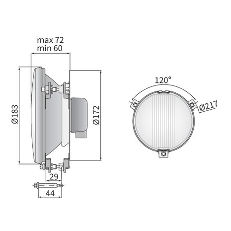 Wesem Rallye-Lampe Fernscheinwerfer Ø180mm + Xenon lamp