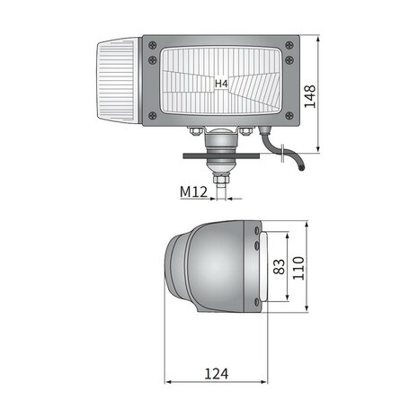 Wesem Hauptscheinwerfer REPR1 Aufbau Rechts 12V