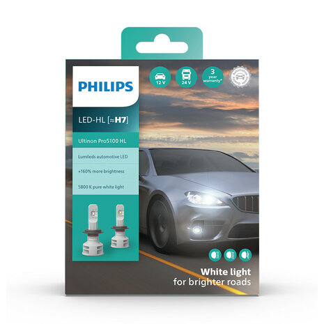 Philips H7 LED Hauptscheinwerfer 12/24V 12W 2 Stück