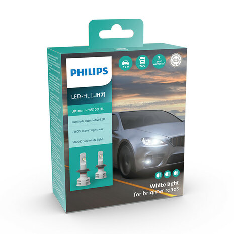 Philips H7 LED Hauptscheinwerfer 12/24V 12W 2 Stück