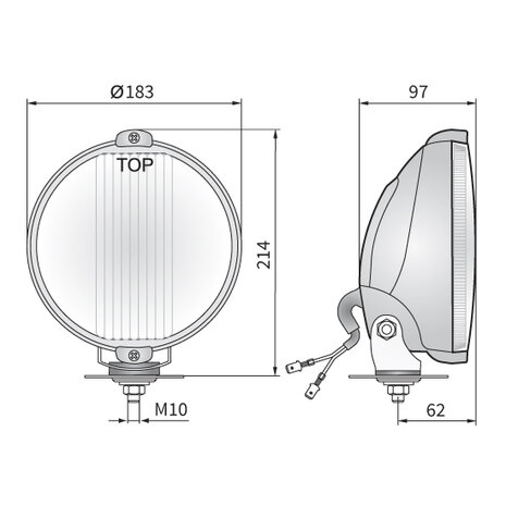 Wesem HOS2 Fernscheinwerfer Blau 12V LED Ring + 12V Lampe