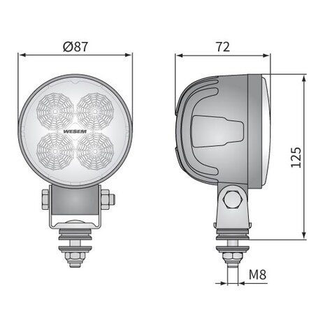 Wesem LED Breitstrahler 2000LM + Kabel