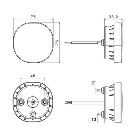 Fristom FT-400 LED Nebelschlussleuchte Kabel