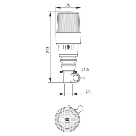 Dasteri Orange LED Warnleuchte Mit Flexibler Schwenkarm