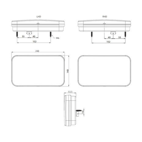 Fristom FT-370 LED Rückleuchte Rechts 6-Funktionen Canbus 12V