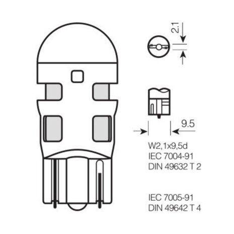 Osram W5W W2.1x9.5d LED Retrofit Rot Satz 12 volt | OFF-ROAD ONLY