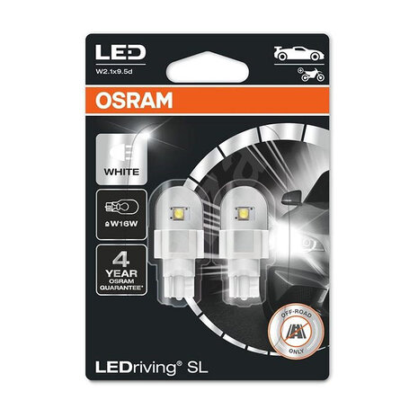 Osram W16W LED Retrofit Weiß 12V W2.1x9.5d 2 Stück | OFF-ROAD ONLY