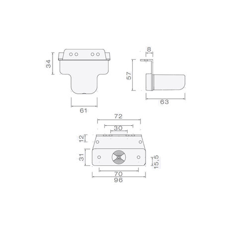 Aspöck LED Positionsleuchte Flatpoint Orange I 12V + Montagehalterung