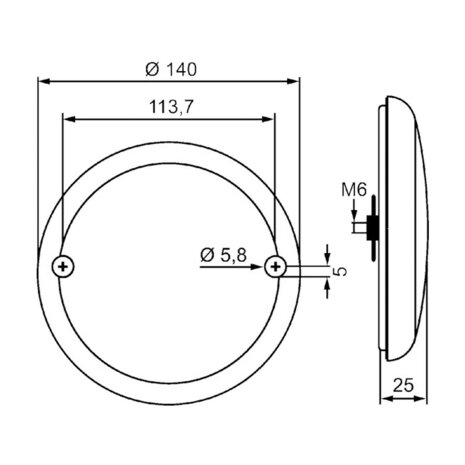 Hella LED Rücklicht 12/24V Ø140mm| 2SD 357 026-001