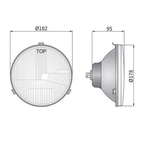 Wesem Hauptscheinwerfer VW Transporter Bus, Ø182mm