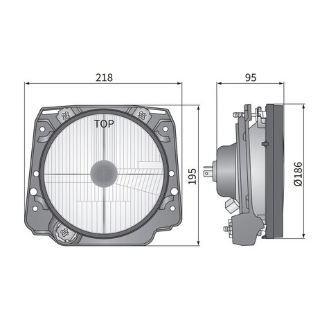 Wesem Hauptscheinwerfer VW Golf II Tuning, Ø186mm