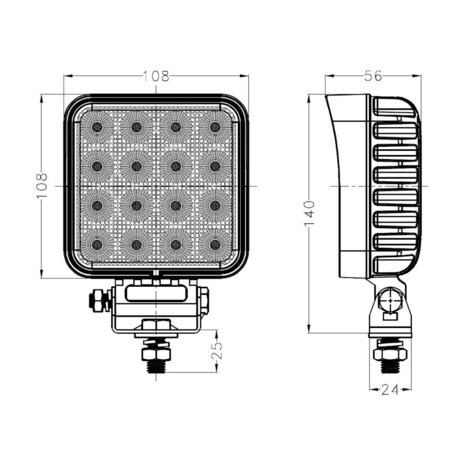 WERAM 48W LED Arbeitsscheinwerfer Eckig 4320LM