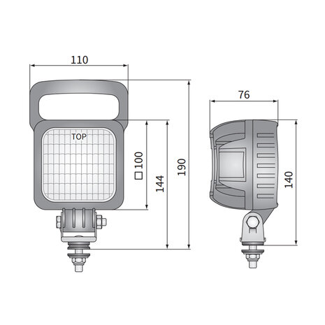 Wesem LED Arbeitsscheinwerfer 3000 LM + 50cm Cable