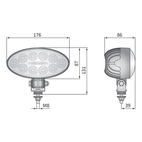 Wesem LED Arbeitsscheinwerfer Breitstrahler 5500LM + Kabel