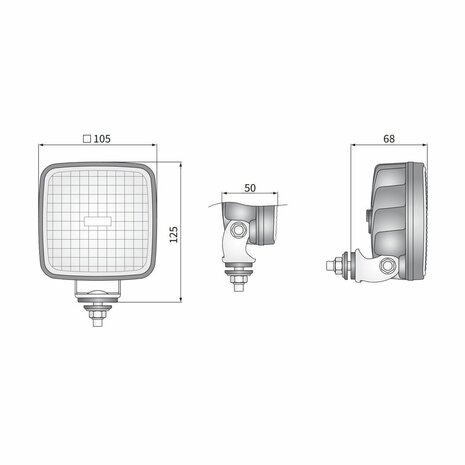 Wesem CRK2 LED Arbeitsscheinwerfer Eckig + 0,5m Kabel