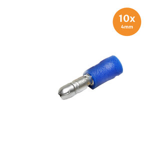 Rundstecker Vollisoliert Blau 4mm (1,5-2,5mm) 10 Stück